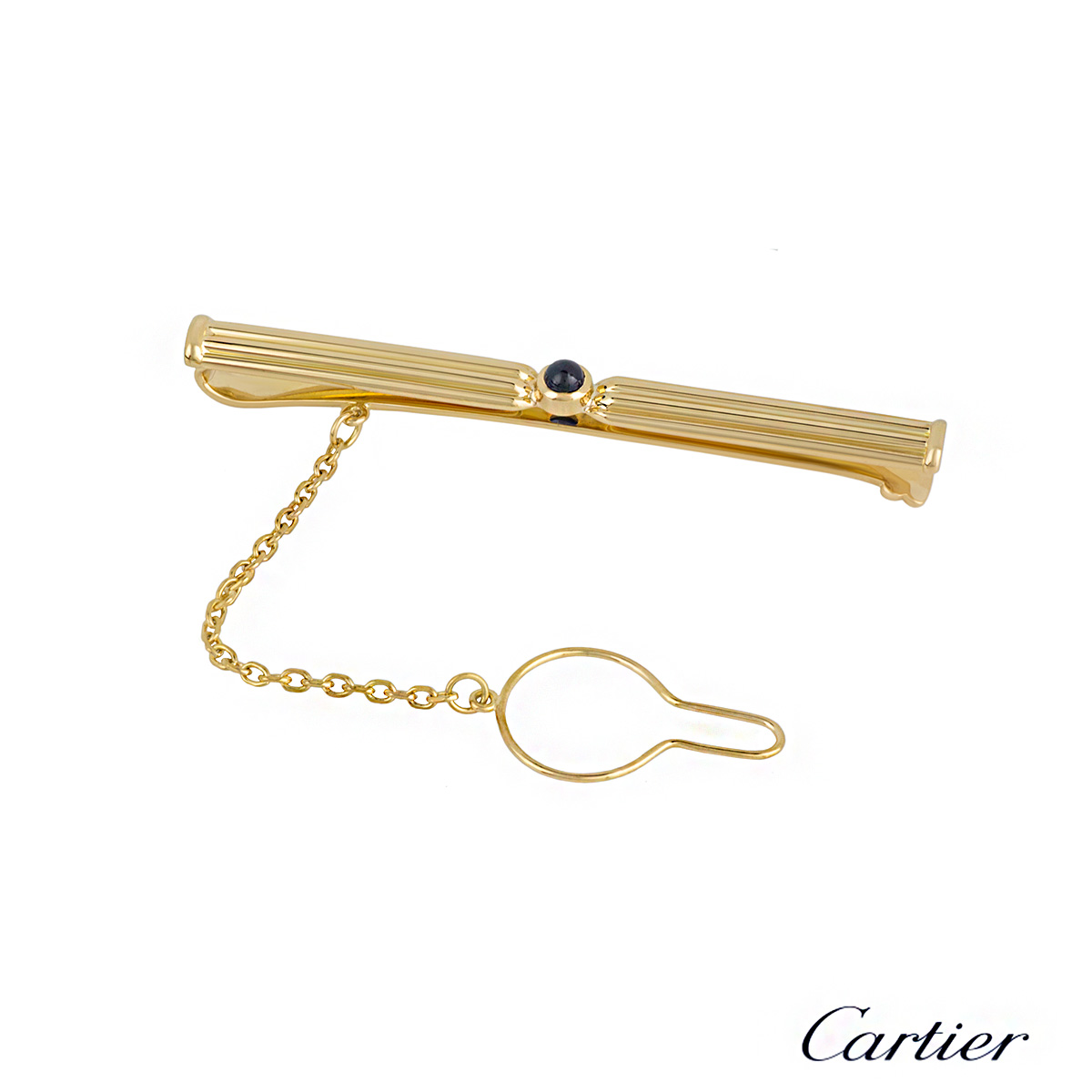 Cartier 18k Yellow Gold Sapphire Tie 